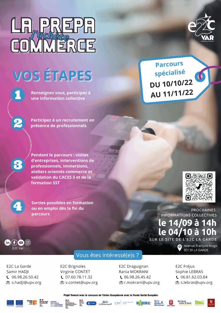 Affiche info sur la prepa commerce 2022